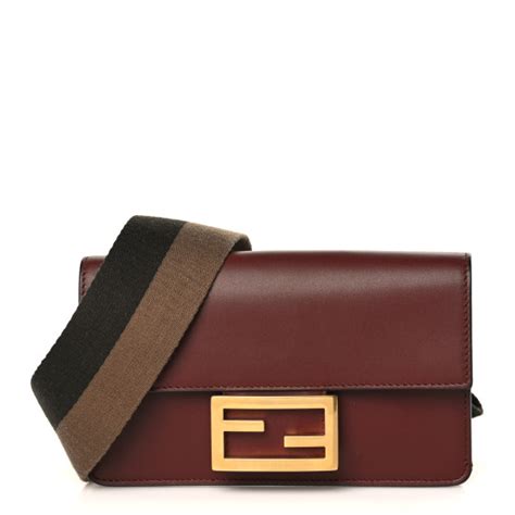 FENDI Vitello King Mini Flat Baguette Praline 